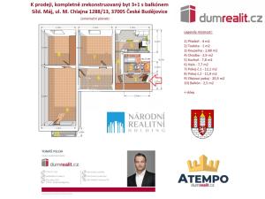 Prodej bytu 3+1, České Budějovice - České Budějovice 2, M. Chlajna, 74 m2