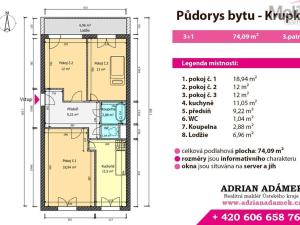 Prodej bytu 3+1, Krupka - Maršov, Dukelských hrdinů, 68 m2