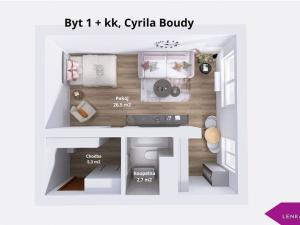 Pronájem bytu 1+kk, Prostějov, Cyrila Boudy, 32 m2