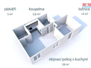 Prodej bytu 2+kk, Jindřichův Hradec - Jindřichův Hradec IV, Jakubská, 53 m2