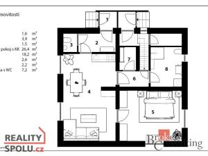 Prodej bytu 2+kk, Praha - Lipence, Českého červeného kříže, 71 m2