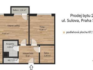 Prodej bytu 2+kk, Praha - Zbraslav, Sulova, 69 m2