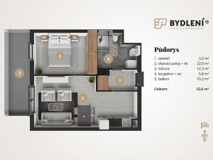 Pronájem bytu 2+kk, Teplice, Novoveská, 46 m2