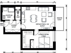 Prodej bytu 2+kk, Ústí nad Orlicí, Východní, 67 m2