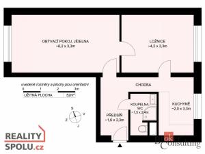 Prodej bytu 2+1, Tábor, Budovcova, 52 m2