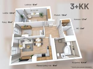 Prodej bytu 2+kk, Praha - Řepy, Makovského, 62 m2