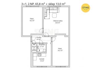Prodej bytu 3+1, Velká nad Veličkou, 72 m2