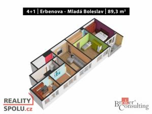 Prodej bytu 4+1, Mladá Boleslav - Mladá Boleslav II, Erbenova, 89 m2