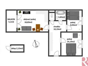 Prodej bytu 3+kk, Poděbrady - Poděbrady III, Čechova, 65 m2