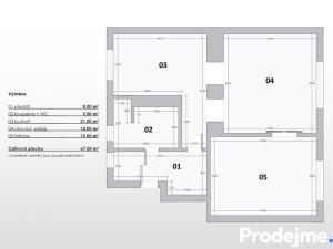 Prodej bytu 2+1, Jemnice, Tyršova, 67 m2