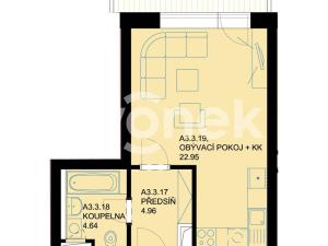 Pronájem bytu 1+kk, Uherské Hradiště, Zahrádky, 32 m2