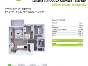 Prodej bytu 3+kk, Olomouc, Topolová, 84 m2