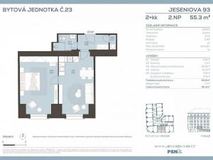 Prodej bytu 2+kk, Praha - Žižkov, Jeseniova, 43 m2