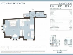 Prodej bytu 2+kk, Praha - Žižkov, Jeseniova, 59 m2