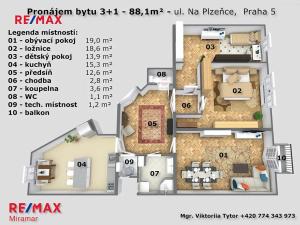 Pronájem bytu 3+1, Praha - Smíchov, Na Plzeňce, 95 m2