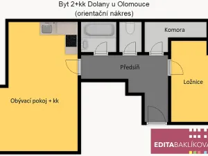 Pronájem bytu 2+kk, Dolany, 55 m2