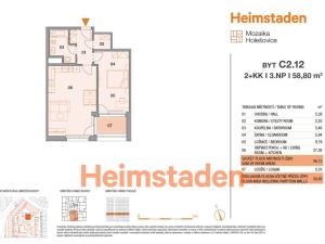 Pronájem bytu 2+kk, Praha - Holešovice, U Pergamenky, 59 m2