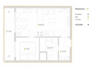 Pronájem bytu 1+1, Most, Višňová, 40 m2