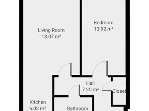 Pronájem bytu 2+kk, Praha - Hostavice, U Hostavického potoka, 52 m2