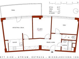 Pronájem bytu 3+kk, Ostrava, Michálkovická, 84 m2