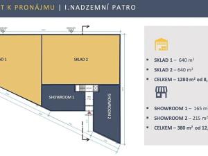 Pronájem skladu, Zlatníky-Hodkovice, Technologická, 1184 m2