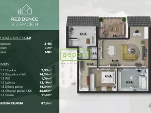 Prodej bytu 3+kk, Praha - Bohnice, V Zámcích, 89 m2