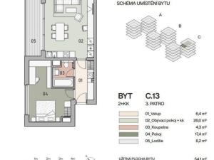 Prodej bytu 2+kk, Praha - Vysočany, Pod Krocínkou, 58 m2