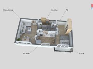 Pronájem bytu 2+1, Děčín - Děčín XXXII-Boletice nad Labem, Přímá, 45 m2