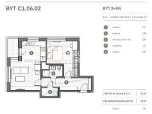 Pronájem bytu 2+kk, Praha - Vysočany, Střídavá, 53 m2