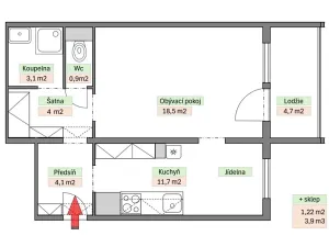 Pronájem bytu 1+1, Praha - Troja, Hnězdenská, 48 m2