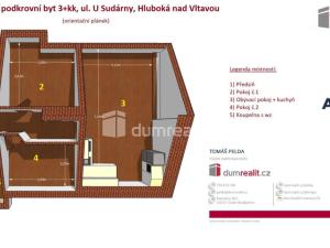 Pronájem bytu 3+kk, Hluboká nad Vltavou, U Sudárny, 63 m2