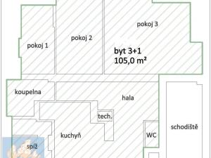 Pronájem bytu 3+1, Praha - Střešovice, Cukrovarnická, 105 m2