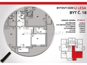 Pronájem bytu 2+kk, České Budějovice - České Budějovice 2, U Lesa, 50 m2