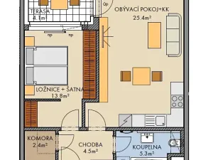 Prodej bytu 2+kk, Praha - Ruzyně, Stočesova, 54 m2