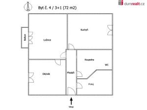 Pronájem bytu 3+1, Karlovy Vary - Dvory, Lipová, 72 m2