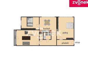 Prodej bytu 3+1, Zlín, Díly IV, 60 m2