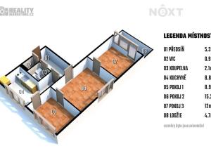 Prodej bytu 3+1, Hustopeče, Masarykovo nám., 62 m2