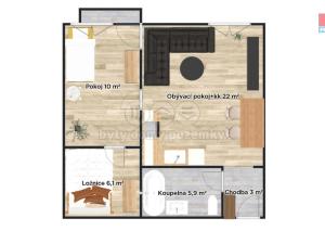 Pronájem bytu 3+kk, Šestajovice, Komenského, 48 m2