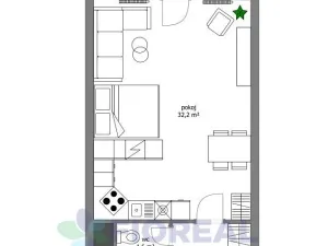 Pronájem bytu 1+kk, Praha - Stodůlky, Sluneční náměstí, 45 m2