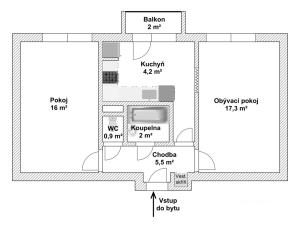 Prodej bytu 2+1, Hustopeče, Svat. Čecha, 51 m2