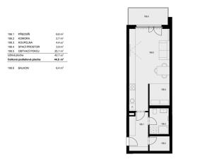 Pronájem bytu 1+kk, Praha - Žižkov, Hartigova, 45 m2