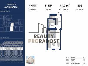 Pronájem bytu 1+kk, Brno, Antonínská, 38 m2