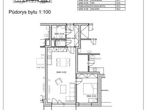 Pronájem bytu 2+kk, Pardubice, Pod Vinicí, 57 m2