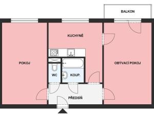 Pronájem bytu 2+1, Kuřim, 56 m2