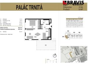 Pronájem bytu 2+kk, Brno - Trnitá, Placzkova, 49 m2