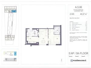 Prodej bytu 2+kk, Praha - Vysočany, Poděbradská, 49 m2