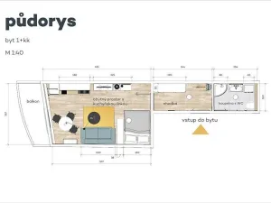 Pronájem bytu 1+kk, Pardubice, nábřeží Závodu míru, 36 m2