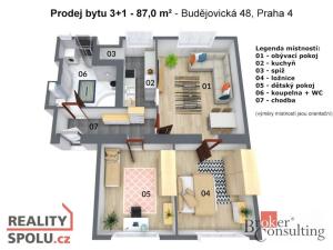 Pronájem bytu 3+1, Praha - Krč, Budějovická, 75 m2