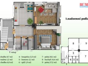 Prodej rodinného domu, Smečno, Komenského, 140 m2