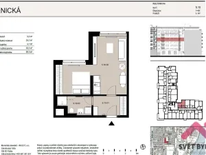 Pronájem bytu 1+kk, Praha - Holešovice, V háji, 38 m2